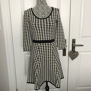 Pink Tartan Black and White Stretch Dress